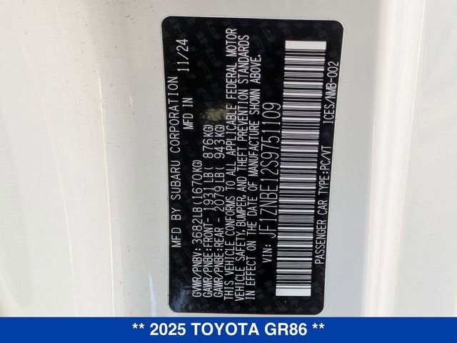 2025 Toyota GR86 Premium