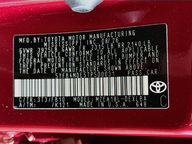 2026 Toyota Corolla LE