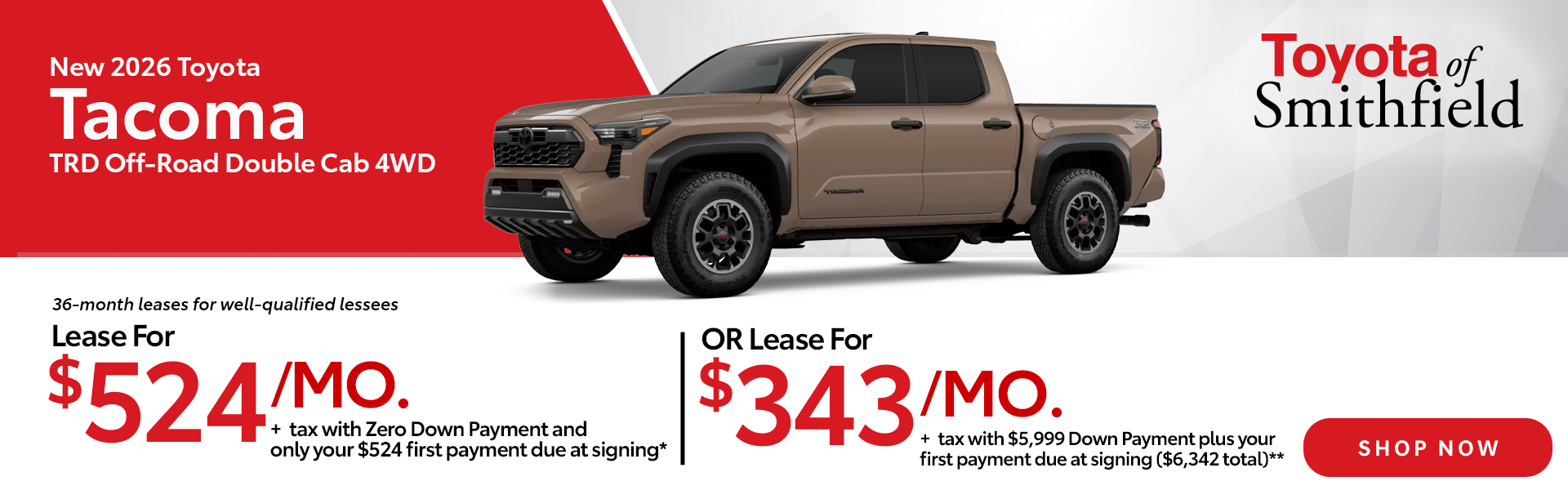 New 2026 Toyota Tacoma TRD Off-Road Double Cab 4WD
